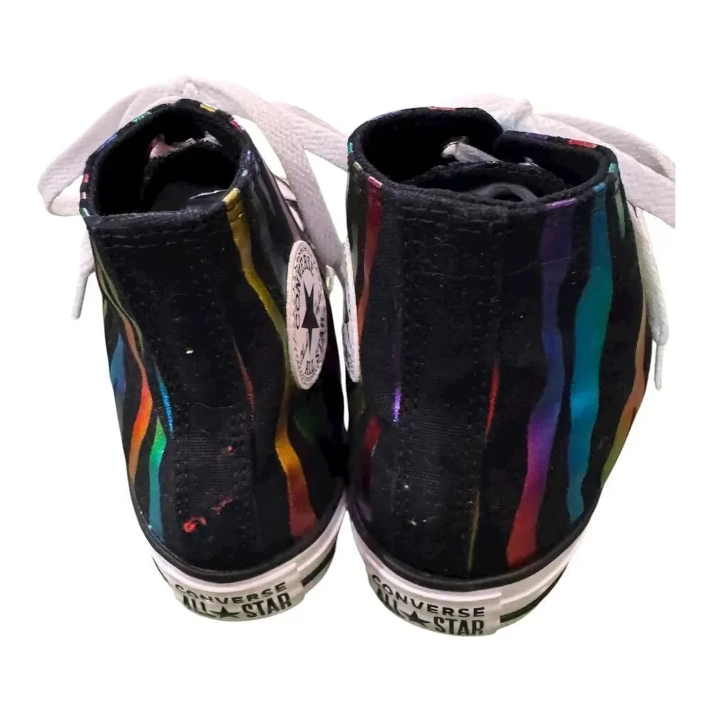 Converse All Star Black Rainbow Zebra Hi Sneakers 4